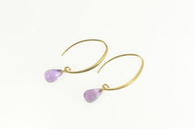 Load image into Gallery viewer, 14K Amethyst Faceted Drop Dangle Hook Vintage Earrings Yellow Gold