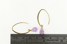 Load image into Gallery viewer, 14K Amethyst Faceted Drop Dangle Hook Vintage Earrings Yellow Gold