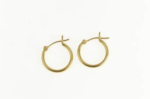 14K 14.2mm Classic Simple Vintage Hoop Earrings Yellow Gold