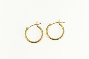 14K 14.2mm Classic Simple Vintage Hoop Earrings Yellow Gold