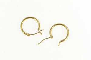 14K 14.2mm Classic Simple Vintage Hoop Earrings Yellow Gold