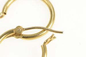 14K 14.2mm Classic Simple Vintage Hoop Earrings Yellow Gold