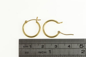 14K 14.2mm Classic Simple Vintage Hoop Earrings Yellow Gold