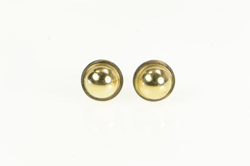 14K Round Ball Domed Vintage Classic Stud Earrings Yellow Gold