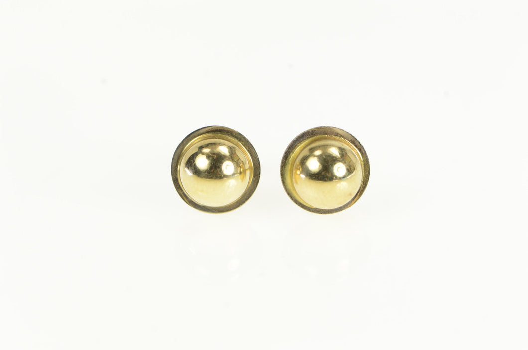 14K Round Ball Domed Vintage Classic Stud Earrings Yellow Gold