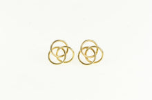 Load image into Gallery viewer, 14K Interlocking Circle Vintage Trinity Stud Earrings Yellow Gold