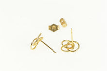 Load image into Gallery viewer, 14K Interlocking Circle Vintage Trinity Stud Earrings Yellow Gold