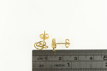 Load image into Gallery viewer, 14K Interlocking Circle Vintage Trinity Stud Earrings Yellow Gold