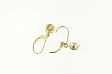 Load image into Gallery viewer, 14K Round Solitaire Classic Vintage CZ Dangle Earrings Yellow Gold