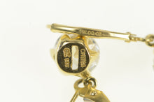 Load image into Gallery viewer, 14K Round Solitaire Classic Vintage CZ Dangle Earrings Yellow Gold