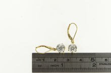 Load image into Gallery viewer, 14K Round Solitaire Classic Vintage CZ Dangle Earrings Yellow Gold