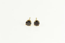 Load image into Gallery viewer, 14K Garnet Round Solitaire Classic Vintage Stud Earrings Yellow Gold