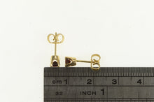 Load image into Gallery viewer, 14K Garnet Round Solitaire Classic Vintage Stud Earrings Yellow Gold