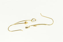 Load image into Gallery viewer, 14K Heart Fringe Dangle Curved Bar CZ Earrings Yellow Gold