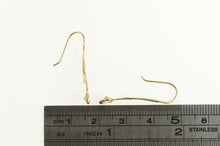 Load image into Gallery viewer, 14K Heart Fringe Dangle Curved Bar CZ Earrings Yellow Gold