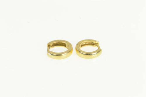 14K 10.4mm Squared Classic Vintage Hoop Earrings Yellow Gold