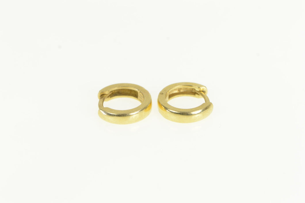 14K 10.4mm Squared Classic Vintage Hoop Earrings Yellow Gold