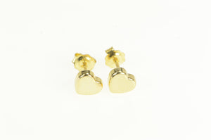 14K Candy Heart Valentine Love Symbol Stud Earrings Yellow Gold