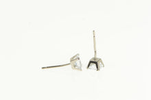 Load image into Gallery viewer, 10K Square Classic CZ Solitaire Vintage Stud Earrings White Gold