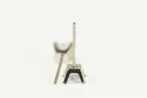 10K Square Classic CZ Solitaire Vintage Stud Earrings White Gold
