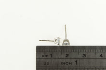 Load image into Gallery viewer, 10K Square Classic CZ Solitaire Vintage Stud Earrings White Gold