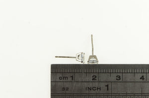 10K Square Classic CZ Solitaire Vintage Stud Earrings White Gold