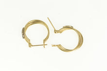 Load image into Gallery viewer, 14K Diamond Twist Design Vintage Statement Hoop Earrings Yellow Gold