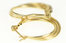 Load image into Gallery viewer, 14K Diamond Twist Design Vintage Statement Hoop Earrings Yellow Gold
