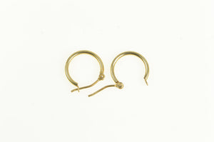 14K 12.3mm Classic Round Vintage Simple Hoop Earrings Yellow Gold