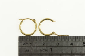 14K 12.3mm Classic Round Vintage Simple Hoop Earrings Yellow Gold