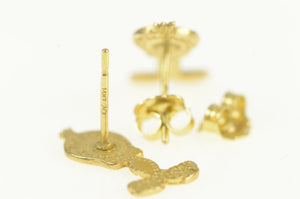 14K Tweety Bird Cartoon Character Stud Earrings Yellow Gold