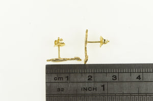 14K Tweety Bird Cartoon Character Stud Earrings Yellow Gold