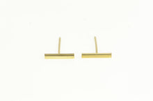Load image into Gallery viewer, 14K Squared Bar Pillar Line Geometric Stud Earrings Yellow Gold