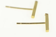 Load image into Gallery viewer, 14K Squared Bar Pillar Line Geometric Stud Earrings Yellow Gold
