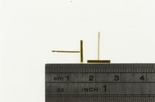Load image into Gallery viewer, 14K Squared Bar Pillar Line Geometric Stud Earrings Yellow Gold
