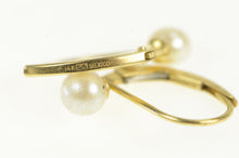 Load image into Gallery viewer, 14K 4.4mm Pearl Vintage Classic Simple Lever Back Earrings Yellow Gold