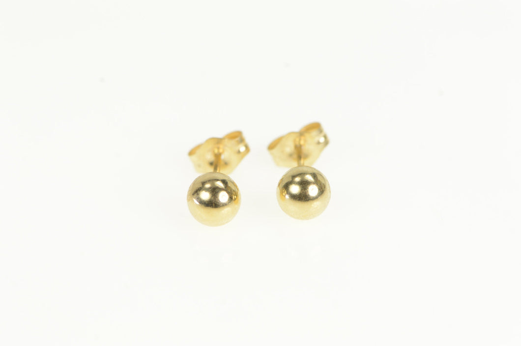 14K 4.7mm Classic Ball Stud Sphere Vintage Earrings Yellow Gold