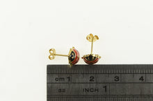 Load image into Gallery viewer, 14K Red Enamel Lady Bug Vintage Stud Lucky Earrings Yellow Gold