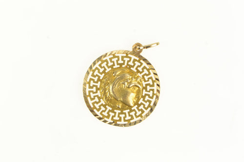 18K Ancient Greek Motif Alexander the Great Charm/Pendant Yellow Gold
