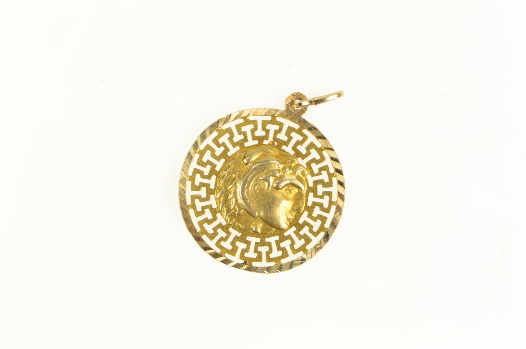 18K Ancient Greek Motif Alexander the Great Charm/Pendant Yellow Gold