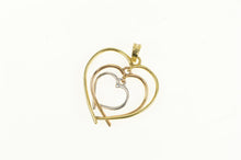 Load image into Gallery viewer, 10K Tri Tone Heart Valentine Love Symbol Layered Charm/Pendant Yellow Gold
