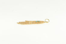 Load image into Gallery viewer, 14K Filigree Hamsa Turquoise Protection Symbol Charm/Pendant Yellow Gold