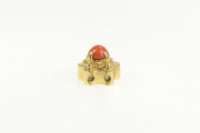 Load image into Gallery viewer, 14K Victorian Inspired Coral Slide Bracelet Charm/Pendant Yellow Gold