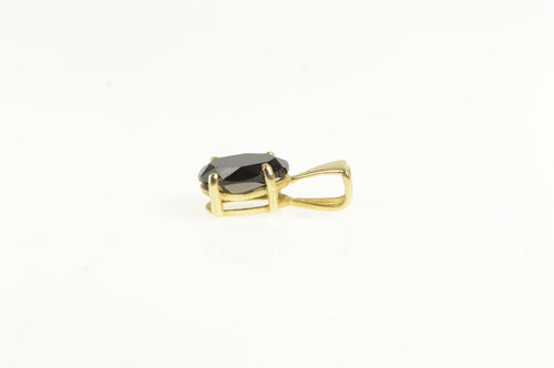 14K Oval Black Onyx Vintage Solitaire Classic Charm/Pendant Yellow Gold