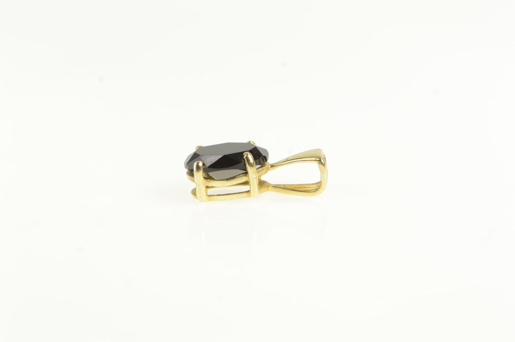 14K Oval Black Onyx Vintage Solitaire Classic Charm/Pendant Yellow Gold