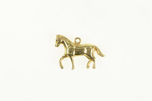 14K 3D Horse Animal Equestrian Polo Racing Charm/Pendant Yellow Gold