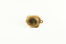 Load image into Gallery viewer, 14K Oval Opal Chip Inlay Doublet Squared Charm/Pendant Yellow Gold