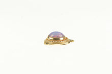 Load image into Gallery viewer, 14K Oval Opal Chip Inlay Doublet Squared Charm/Pendant Yellow Gold