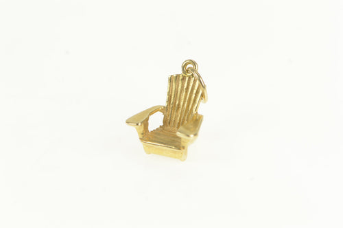 14K 3D Rocking Chair Vintage Relaxation Symbol Charm/Pendant Yellow Gold