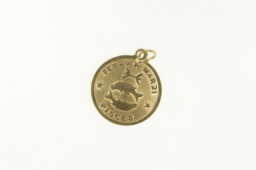 14K Pisces Astrology Fish Star Sign Zodiac Symbol Charm/Pendant Yellow Gold